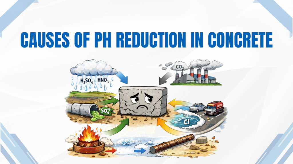 pH Reduction in Concrete